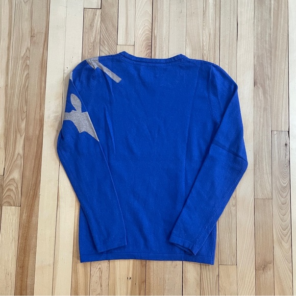 Antoni & Alison Label Novelty Reindeer Lambswool Blend Blue Jumper - Size US L - Picture 3 of 10